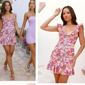 Hello Molly exclusive Endless Blossom Mini Dress Pink